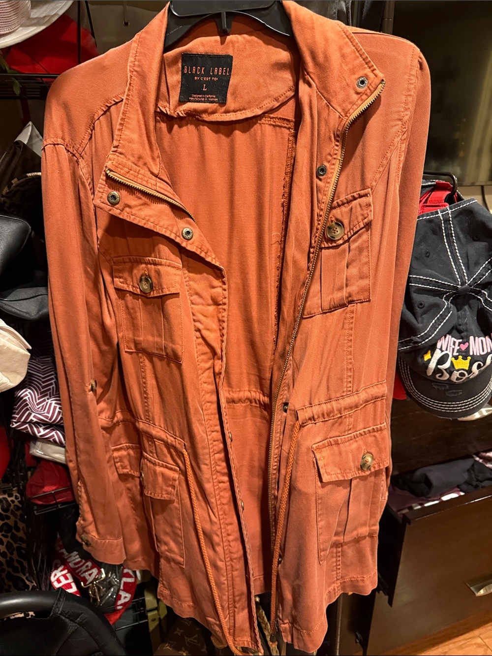 Black Label Women's Rust Orange Utility Jacket